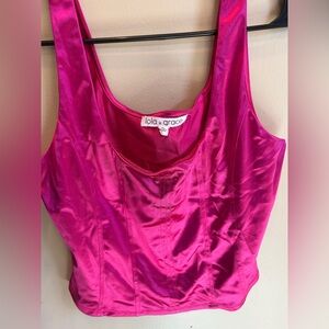 Lola + Grace Hot Pink Satin Tank Top